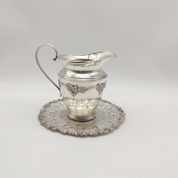 Sheffield Reproductions Silverplate Pitcher and Tray - Picture 2 of 10